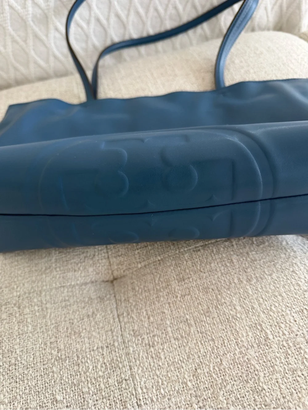 Tory Burch Teal Blue Leather Tory Tote